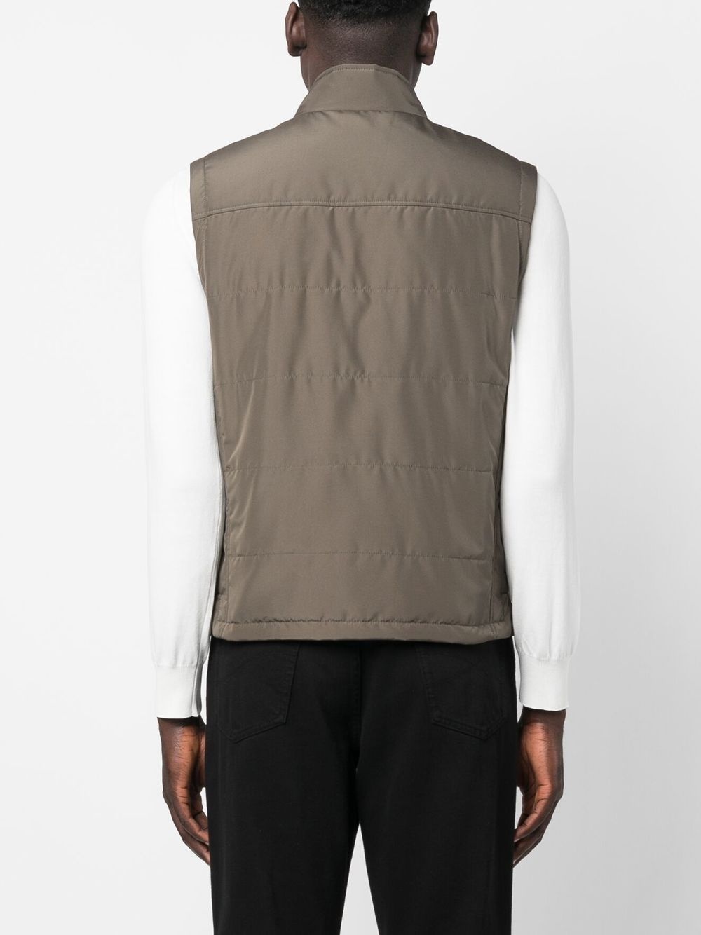 high-neck zip-up gilet - 4