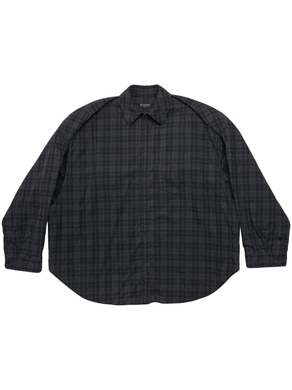 checked-pattern long-sleeve shirt - 1