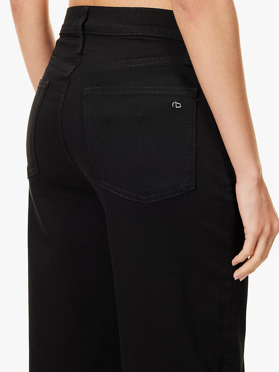 Flexi Sofie brand-embroidery wide-leg high-rise stretch-woven-blend jeans - 6