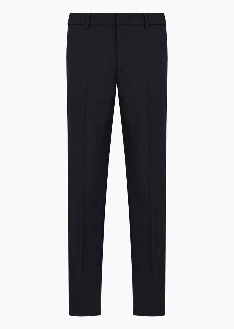 Virgin wool-blend chinos with a trouser crease 1
