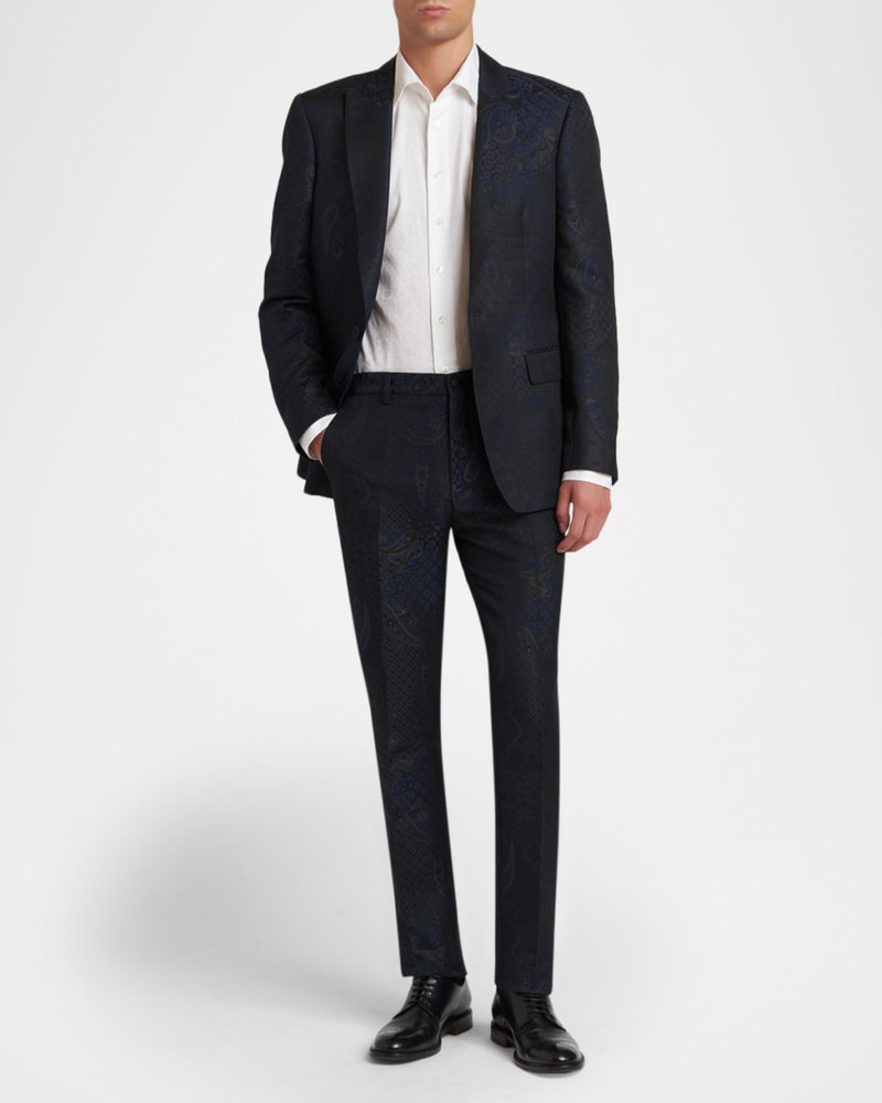 Etro Men's Paisley Jacquard Flat-Front Trousers outlook