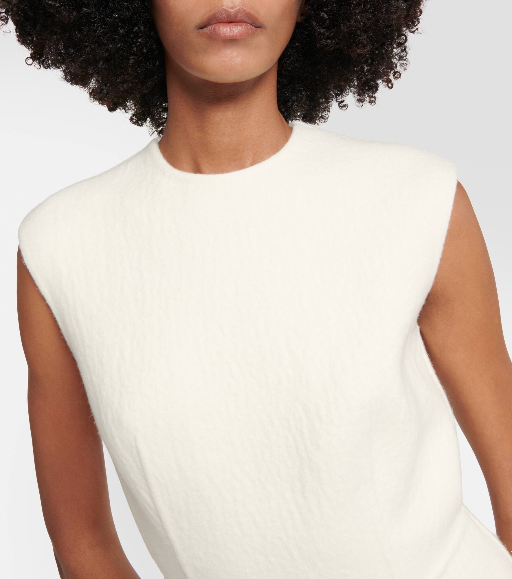 Embellished wool-blend minidress - 4