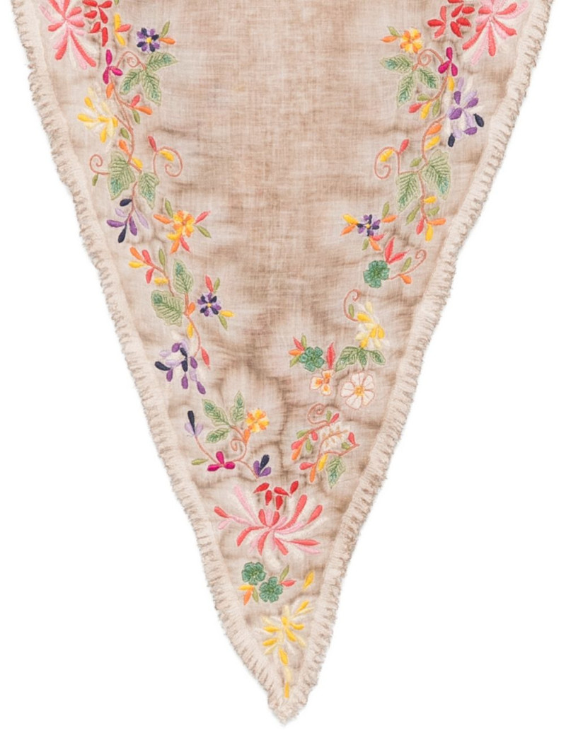 Faliero Sarti floral-embroidered frayed scarf outlook