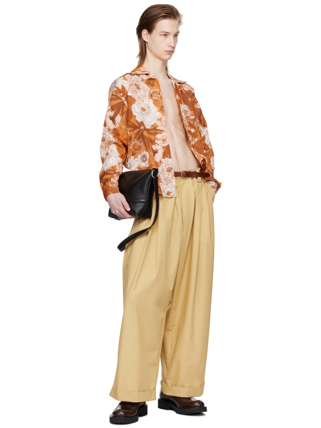 Orange Printed Shirt - 4