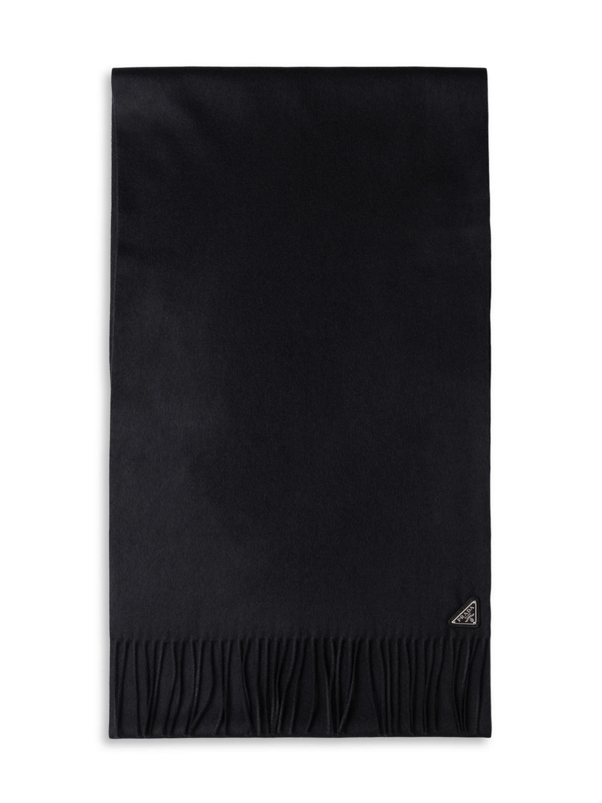Men's Silk and Cashmere Scarf - Black - 1