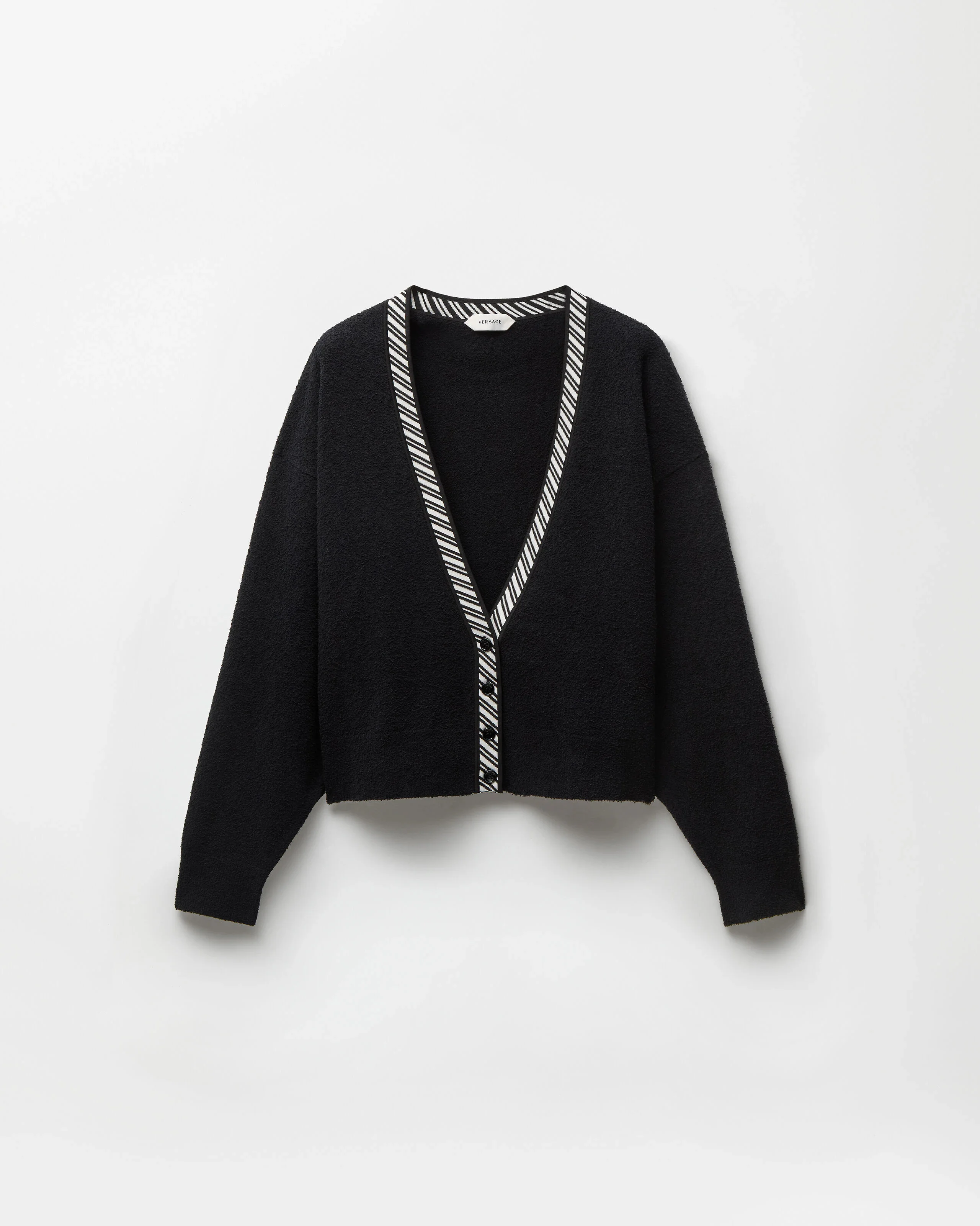 Terry-Knit Cotton V-Neck Cardigan - 1