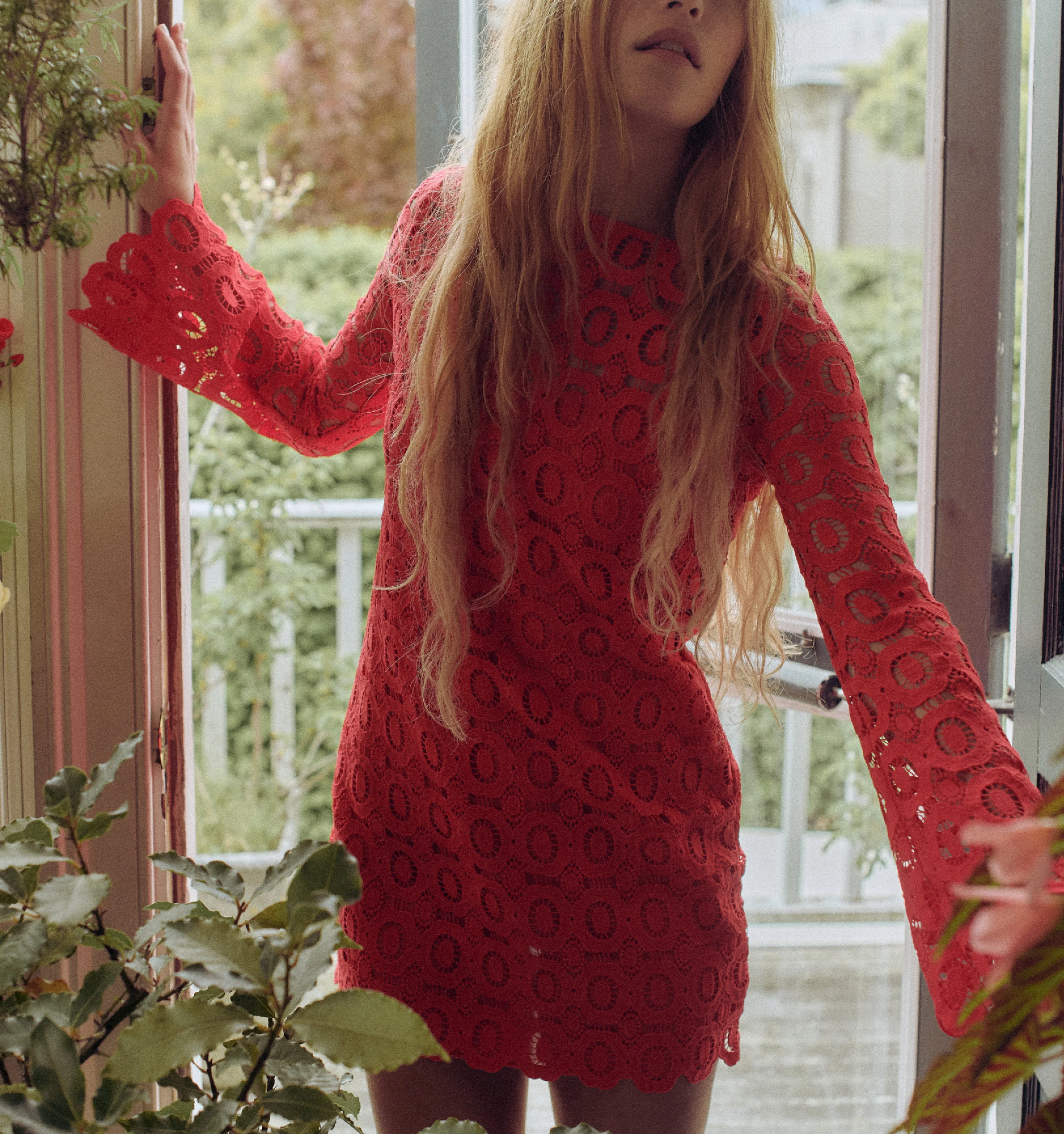 The Eliza Mini Dress - Poppy Lace - 1