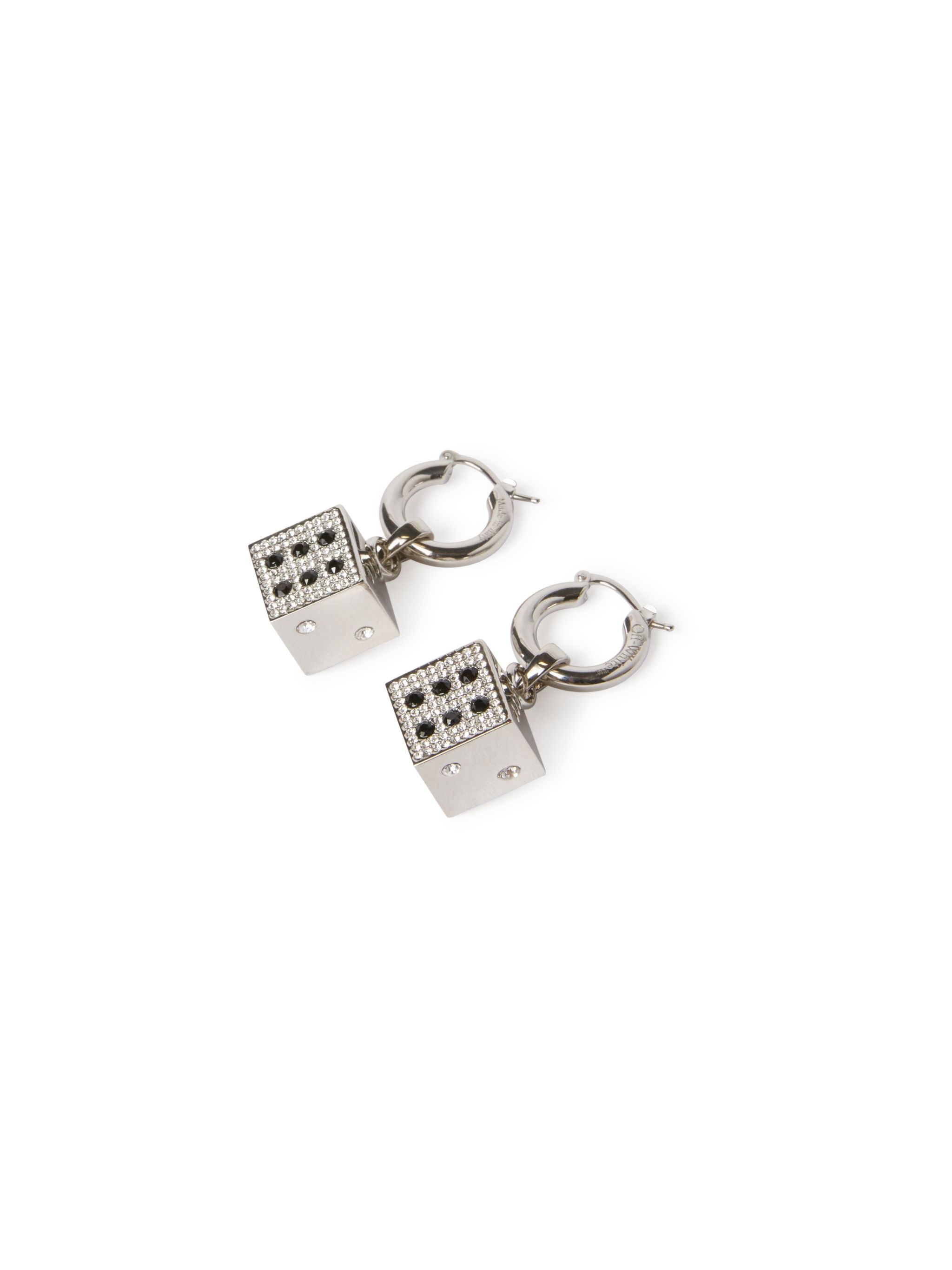 Silver Dice Pendant Earrings - 2