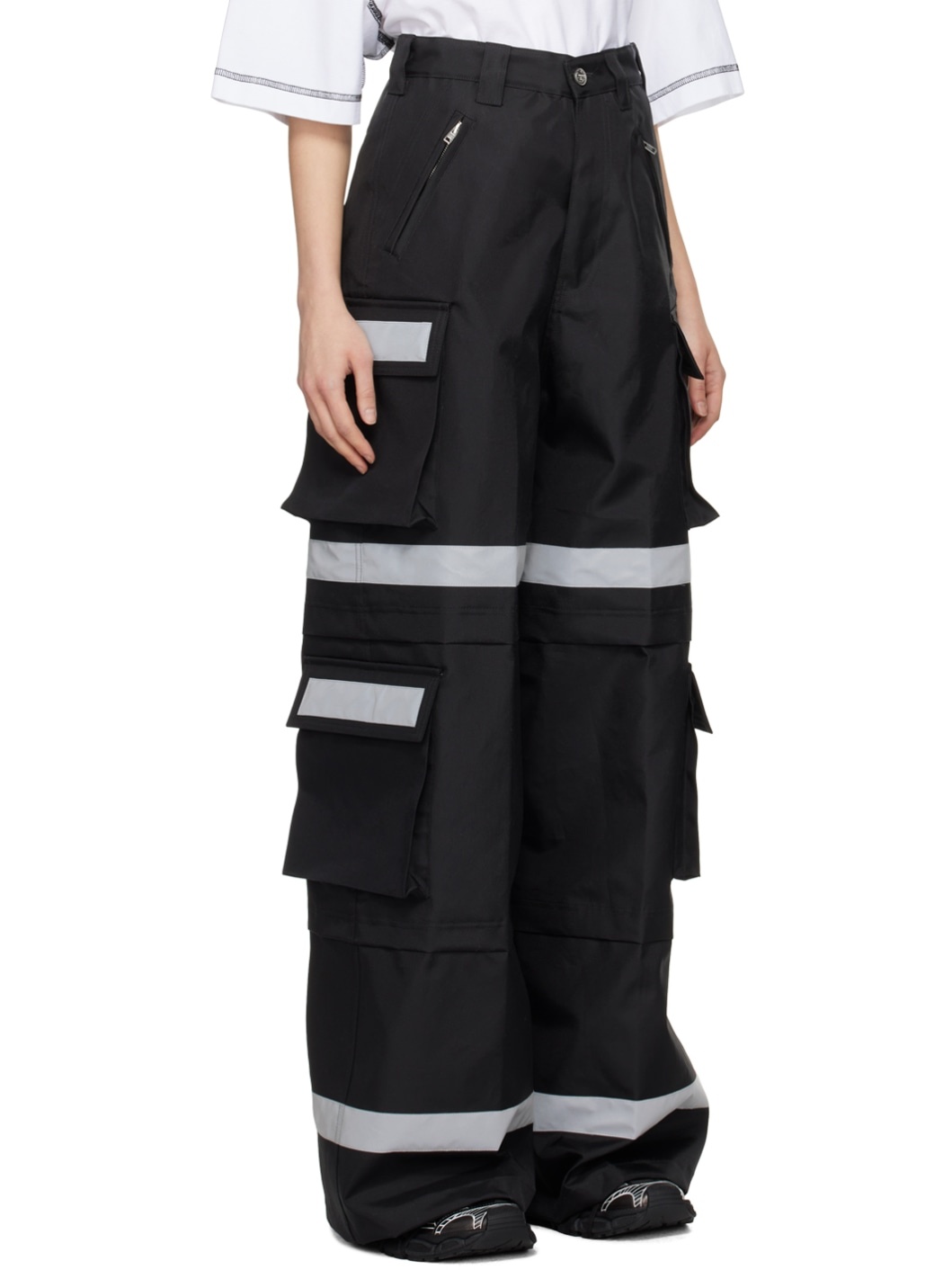 Vetements Black Reflective Cargo Pants 