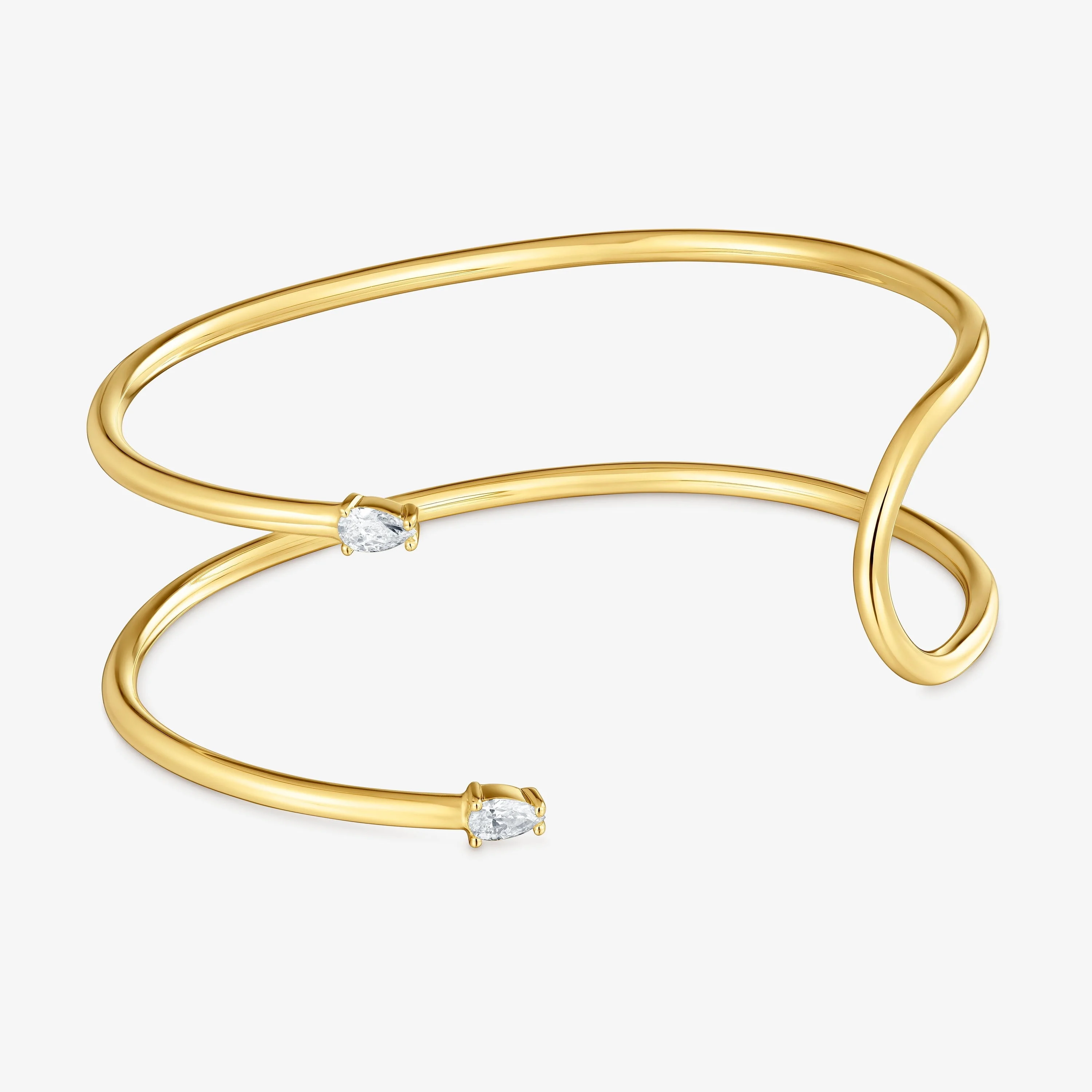 Bangle with 18K gold vermeil and laboratory-grown diamonds Lio LGD - 1