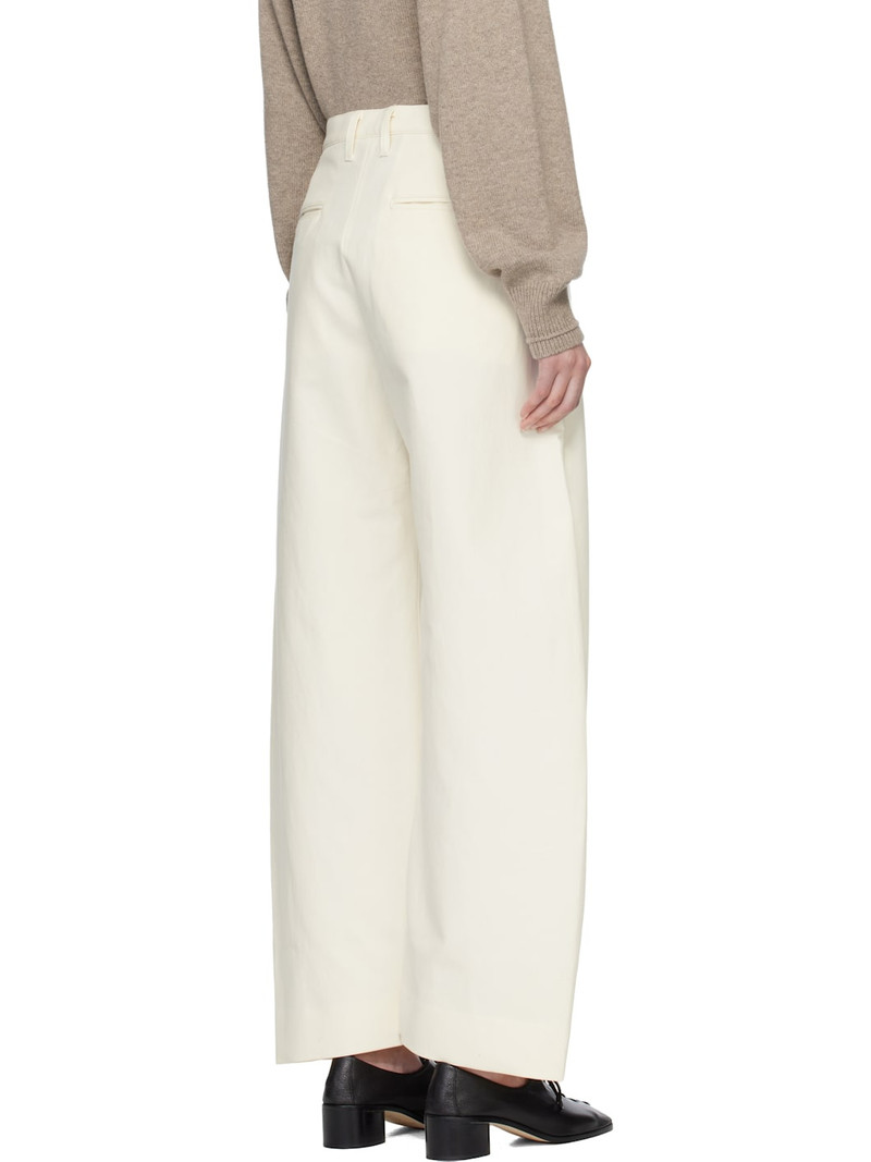 Off-White Double Weave Cotton Round Trousers 3