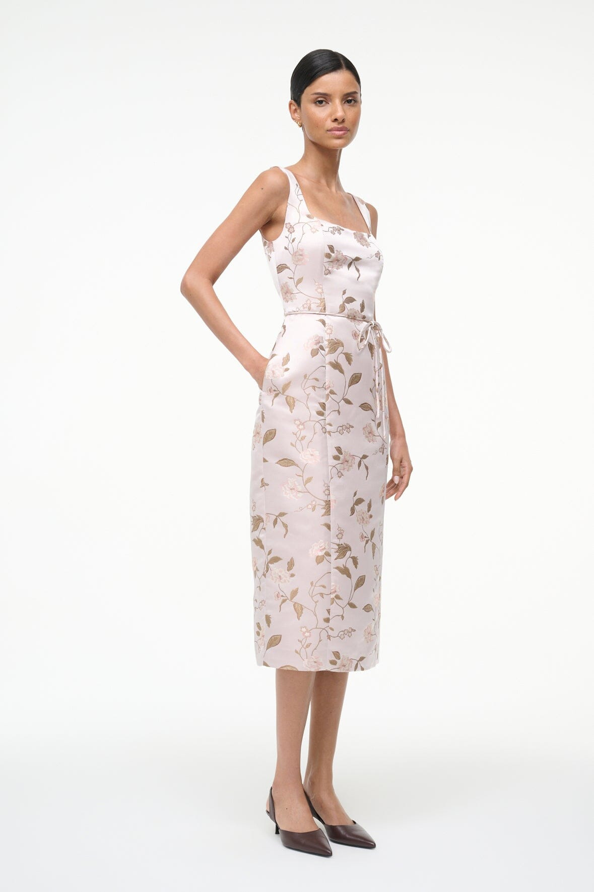 STAUD ZOE DRESS ROSE GARDEN - 5
