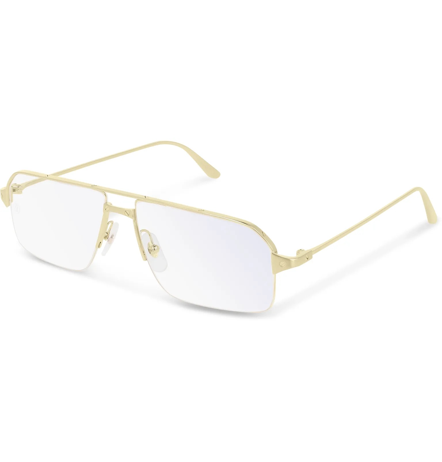 Santos de Cartier Rectangular-Frame Gold-Tone Optical Glasses - 1