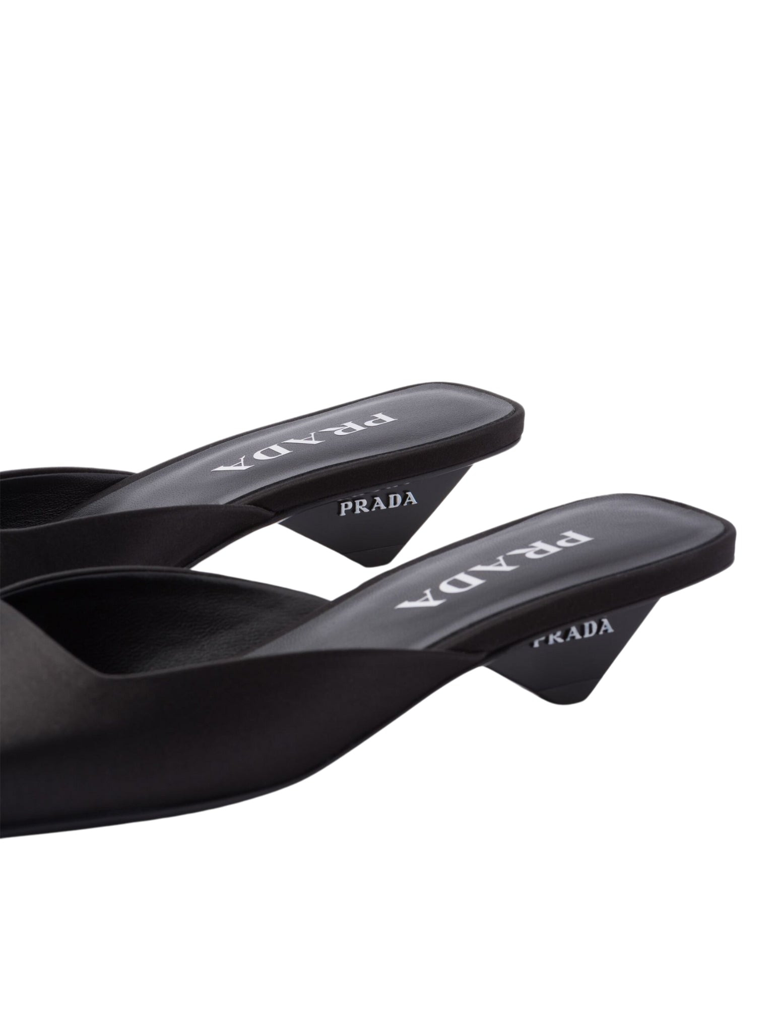 Black Satin Mules Loafers - 7