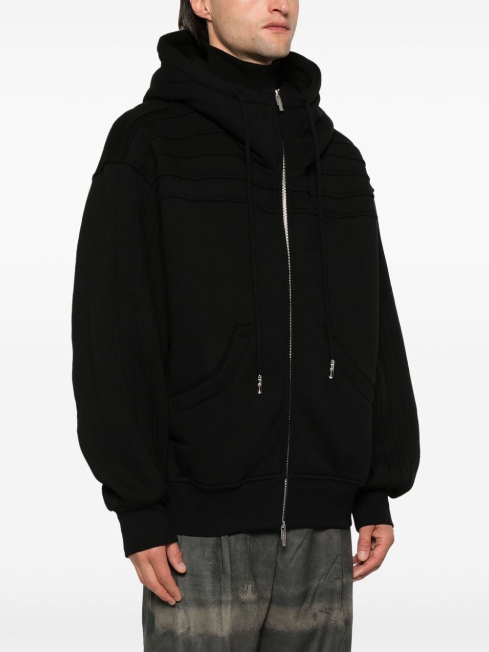 pleated hoodie - 3