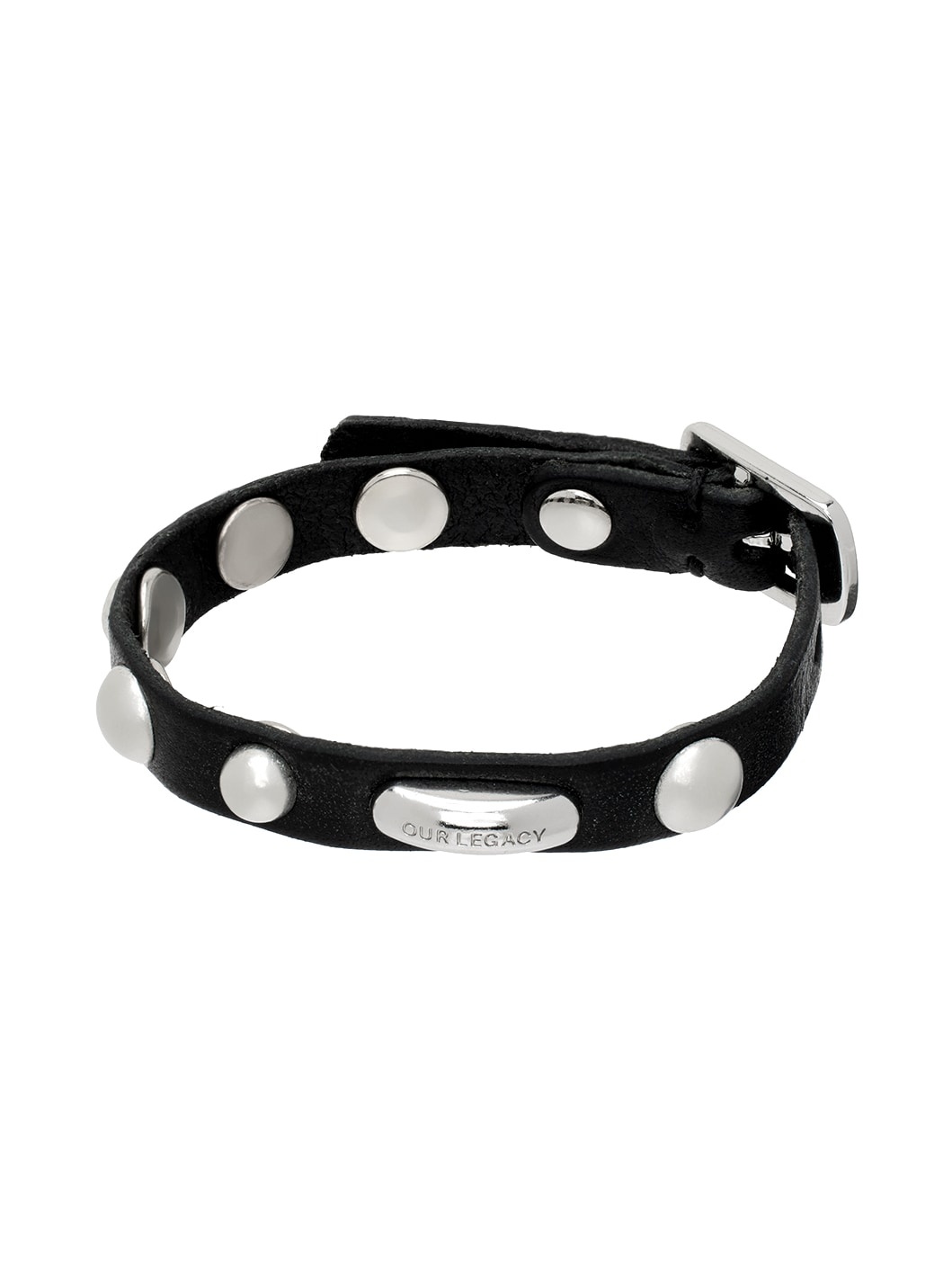 Black Superslim Leather Bracelet - 1