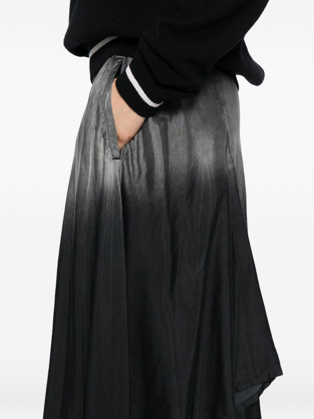 asymmetric mid skirt - 5