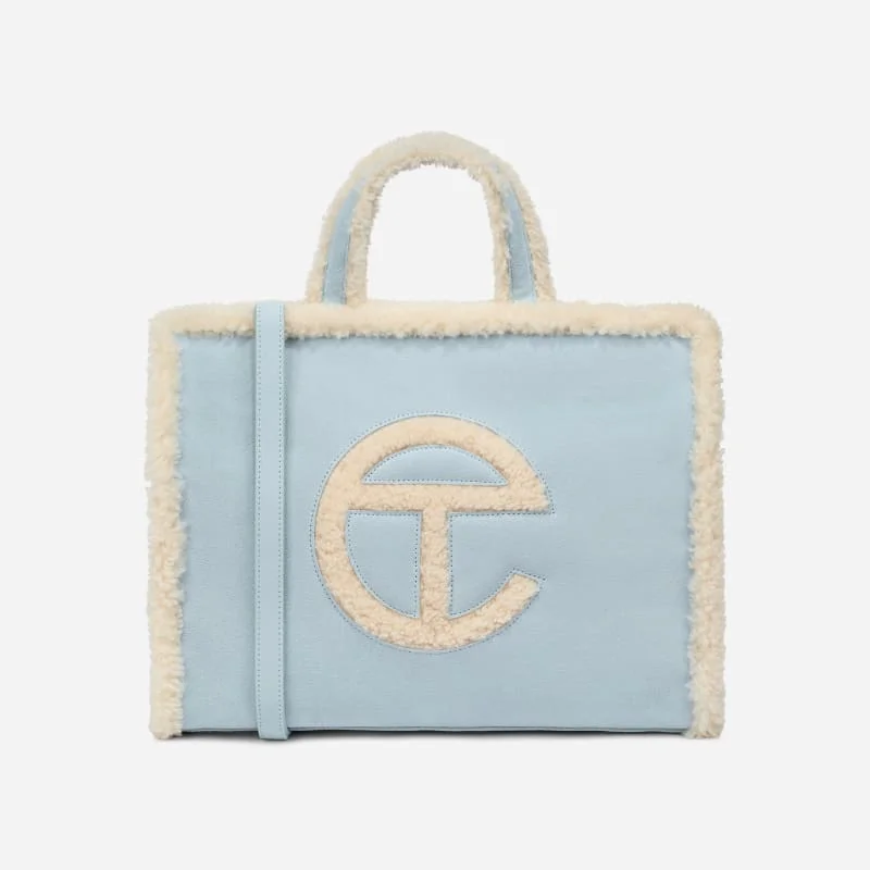 ® X TELFAR Medium Shopper Sheepskin/Suede Handbags in Blue - 1
