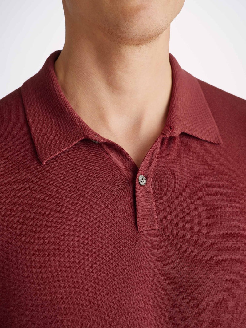 Men's Polo Shirt Jacob Sea Island Cotton Wine - 5