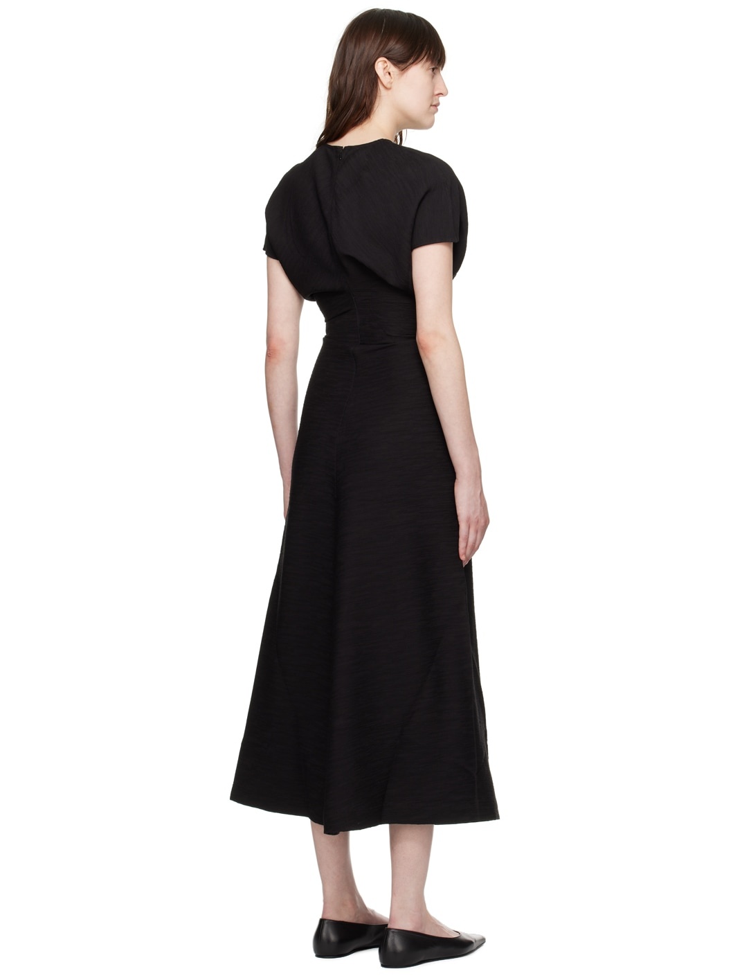 Black Slouch Waist Maxi Dress - 3