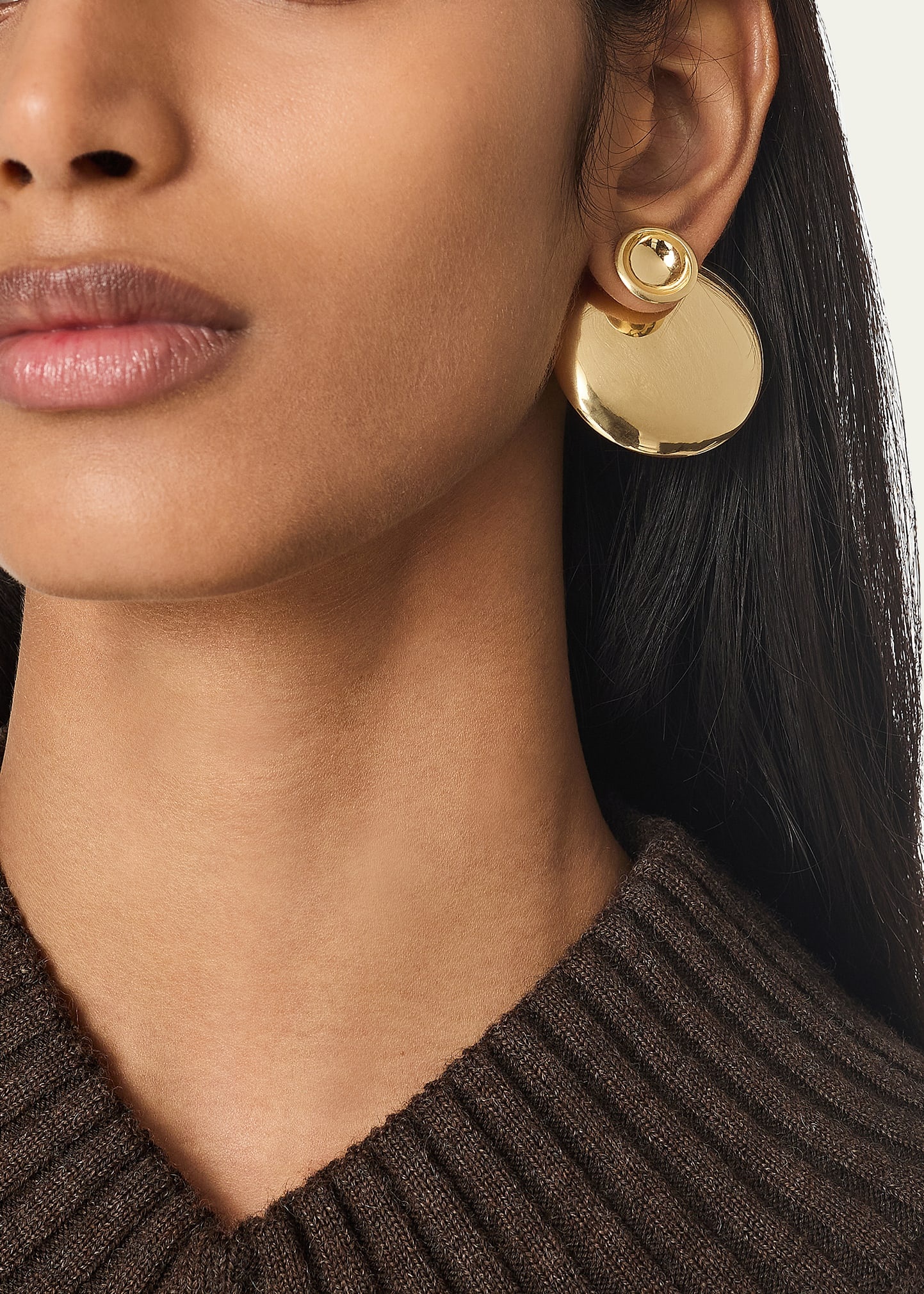 Concave 18K Gold-Finish Sterling Silver Bird Earrings - 2