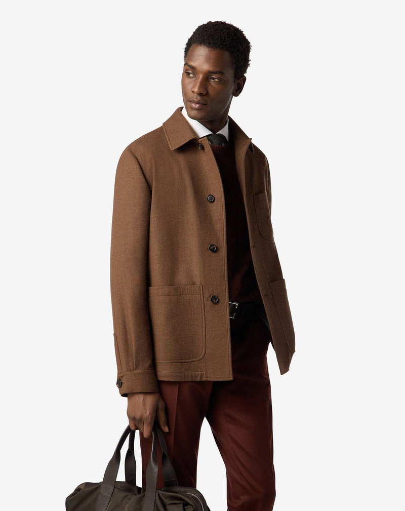 CORNELIANI Brown wool and silk jacket outlook