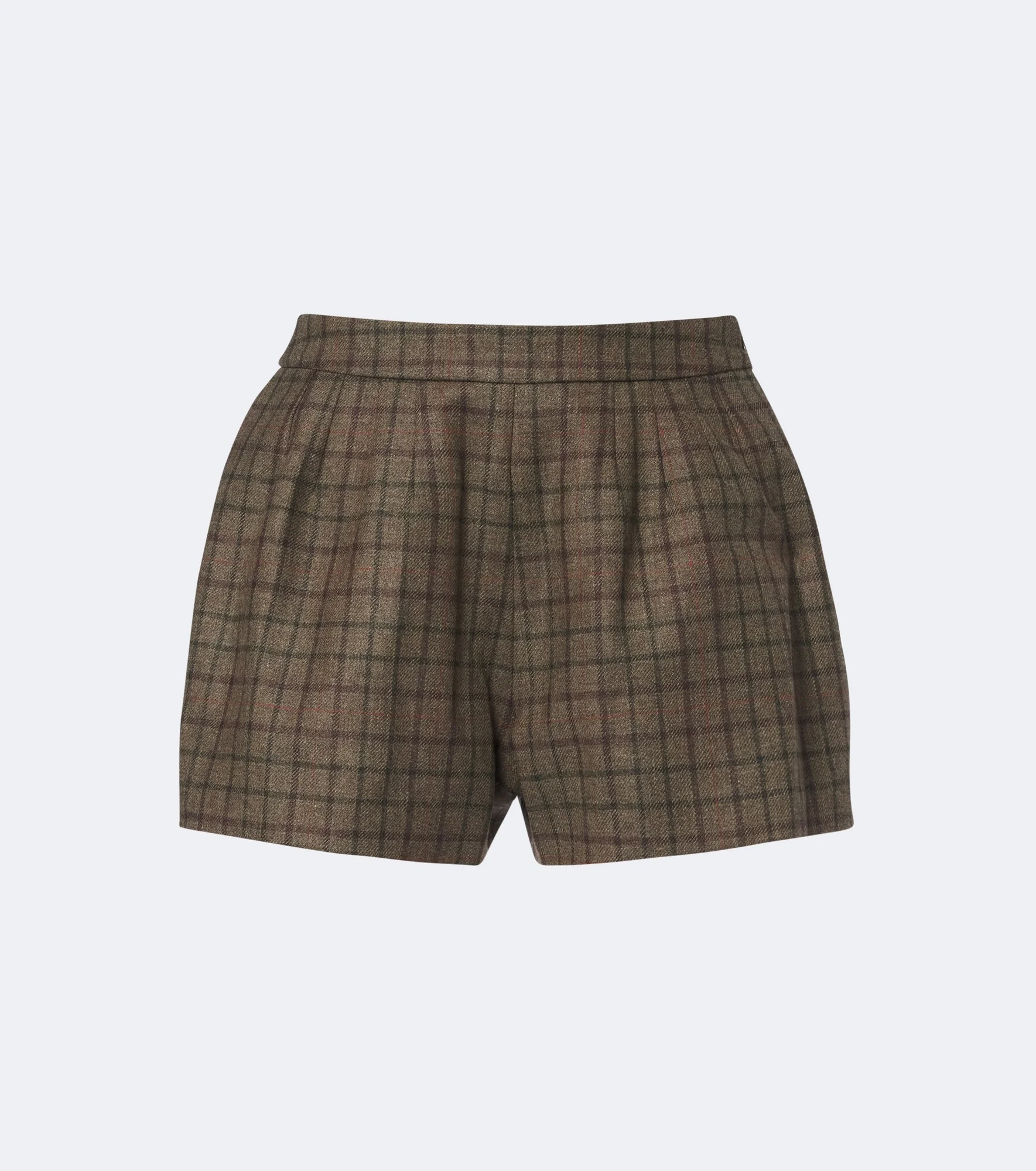 Tinker checked wool and cashmere shorts - 1