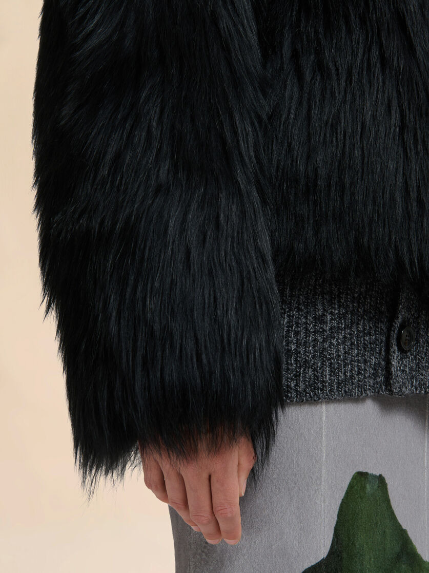 BLACK SHEARLING JACKET - 5