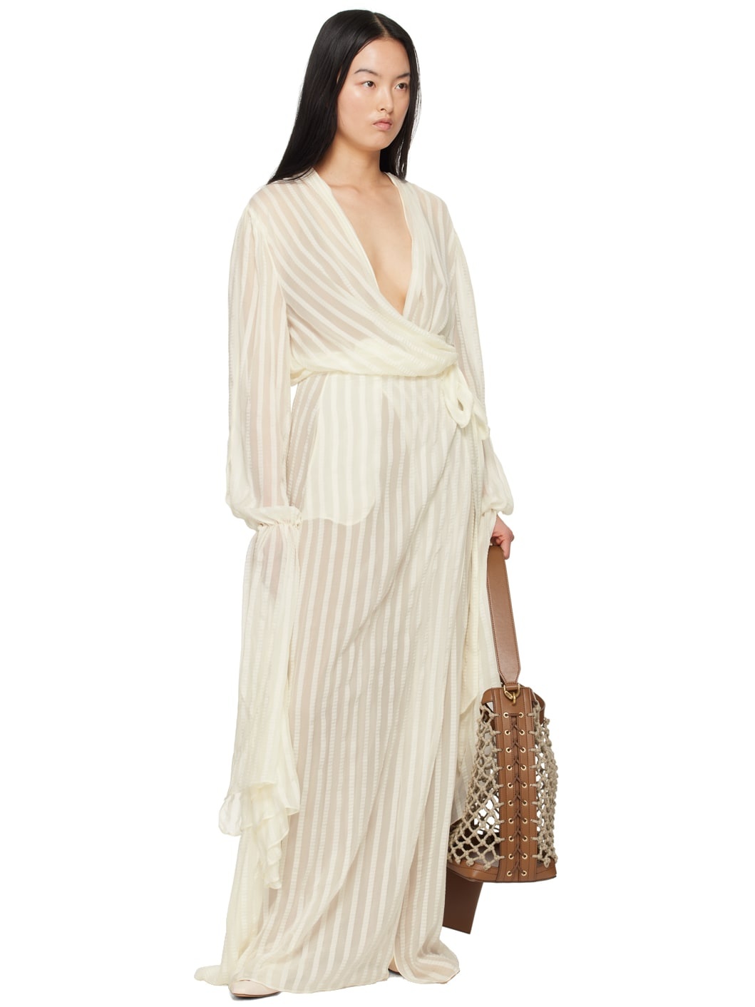 Off-White Wrap Maxi Dress - 4