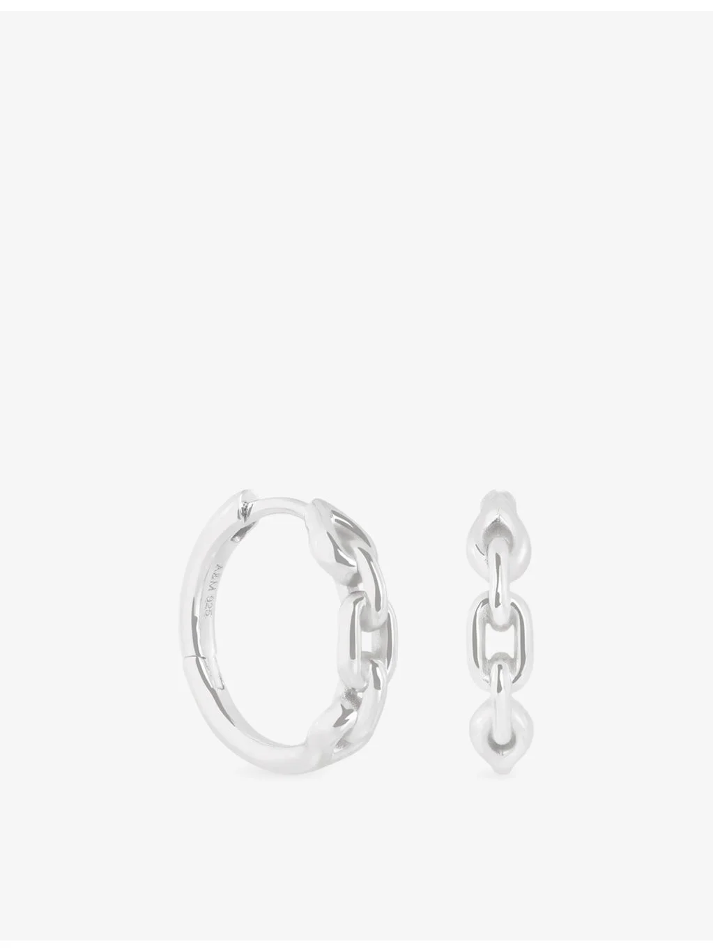 Link Hardware Rhodium-Plated Sterling-Silver Hoop Earrings - 1