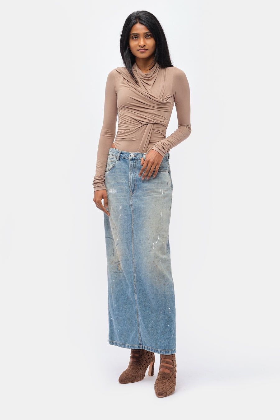 Denim Skirt in Blue - 2