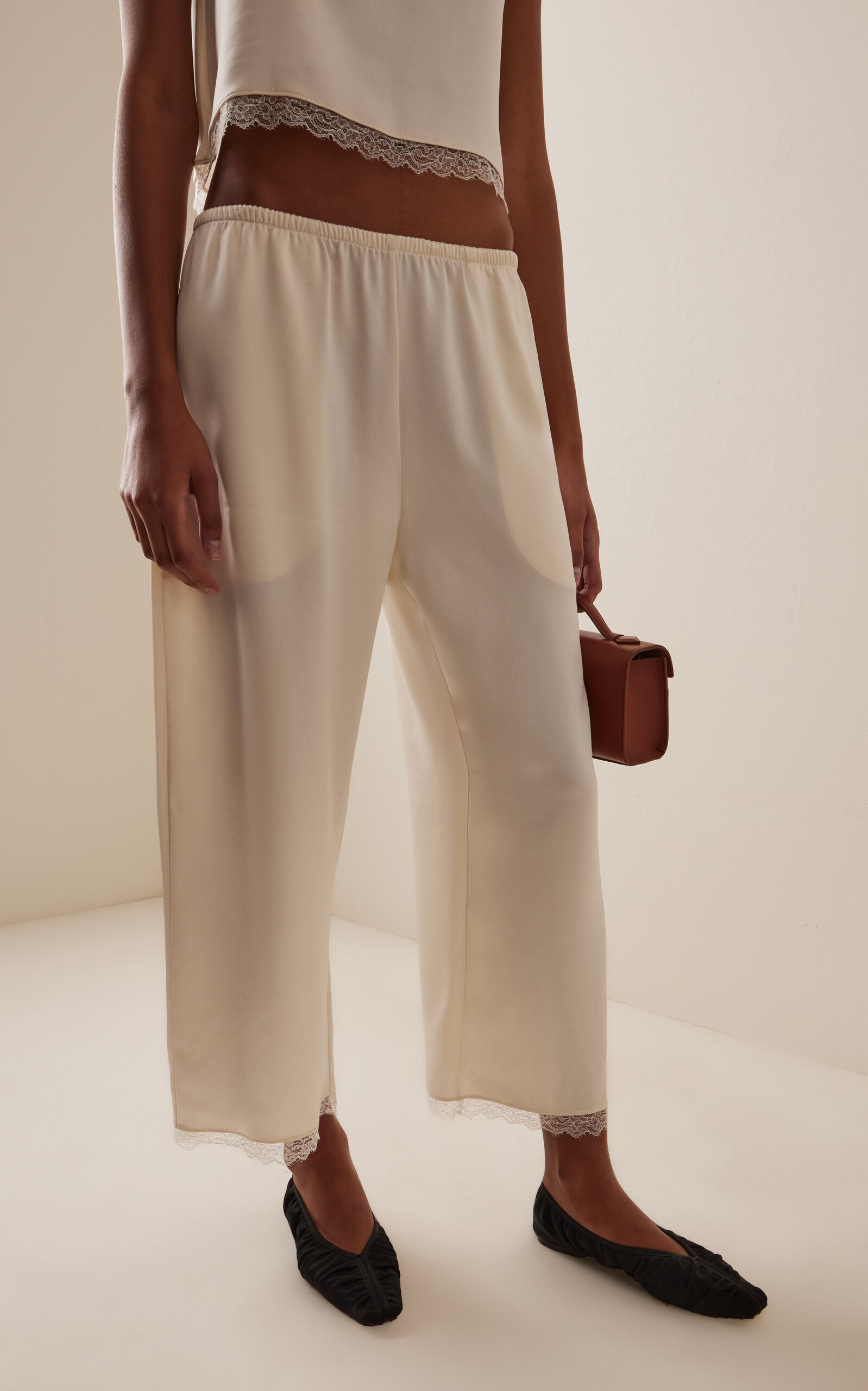 Barb Cropped Lace Pants ivory - 3