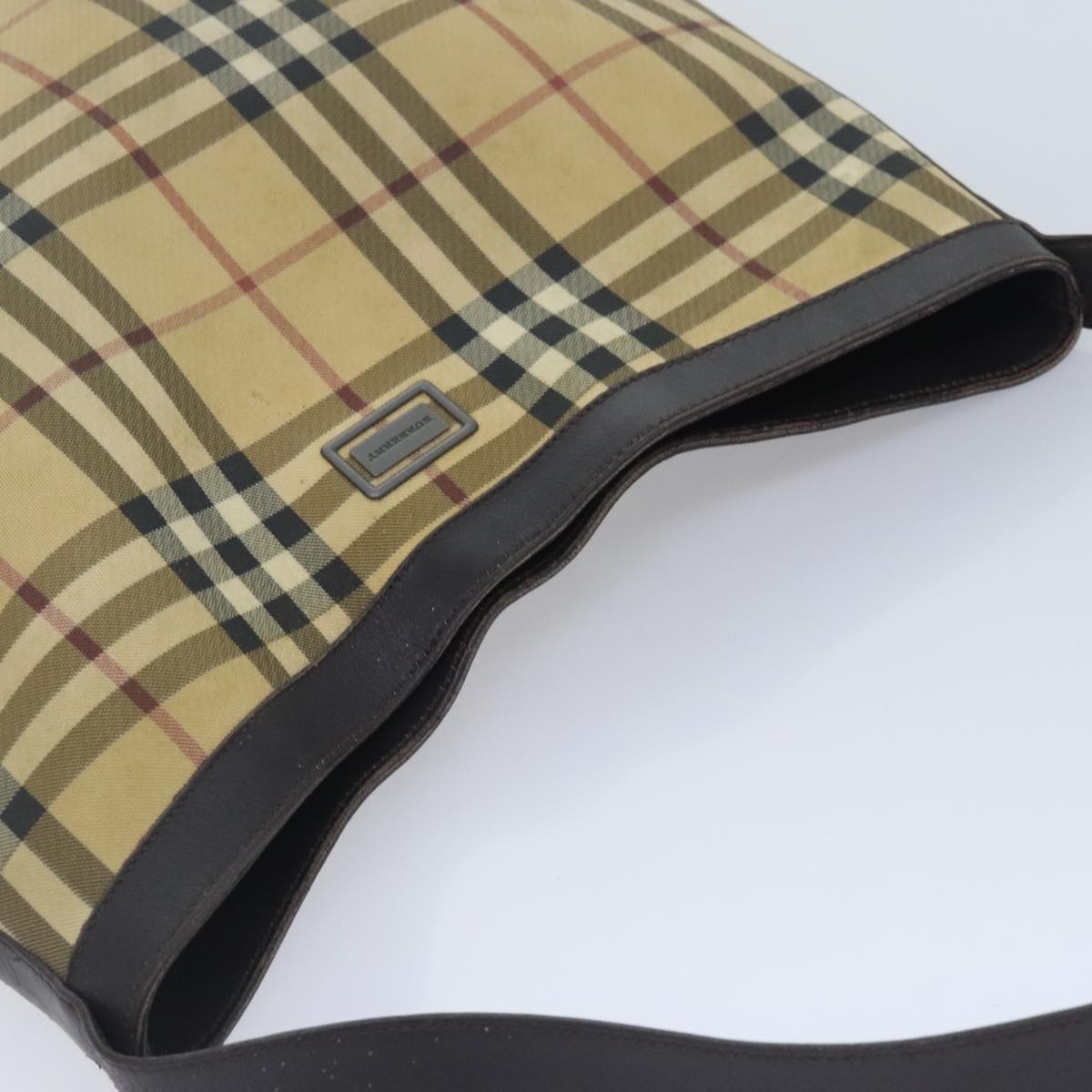 Burberry Nova Check Shoulder Bag Coated Canvas Beige - 6