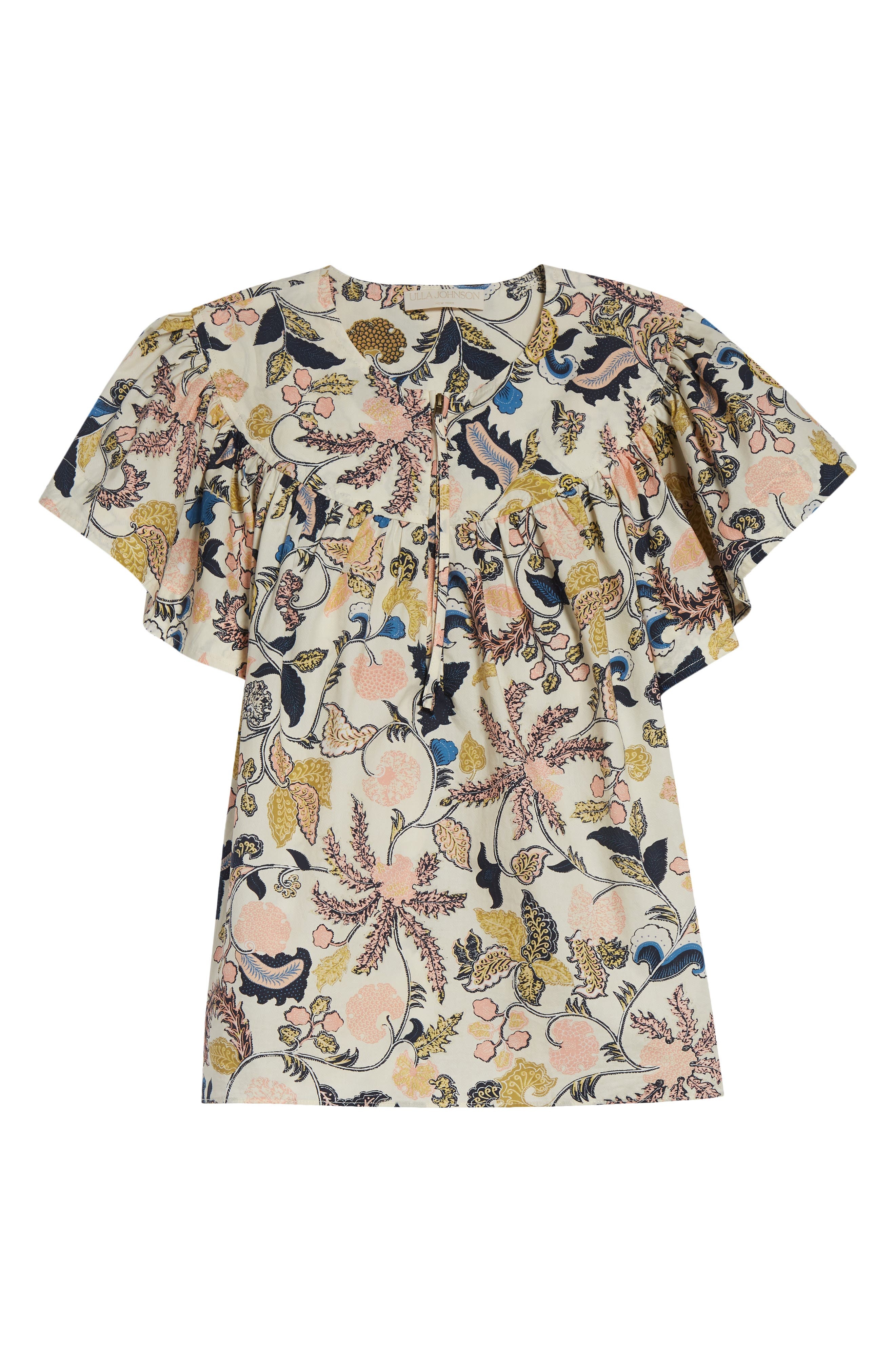 Ulla Johnson Perline Flutter Sleeve Top in Magnolia at Nordstrom - 5