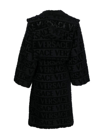 VERSACE logo-print hooded robe outlook