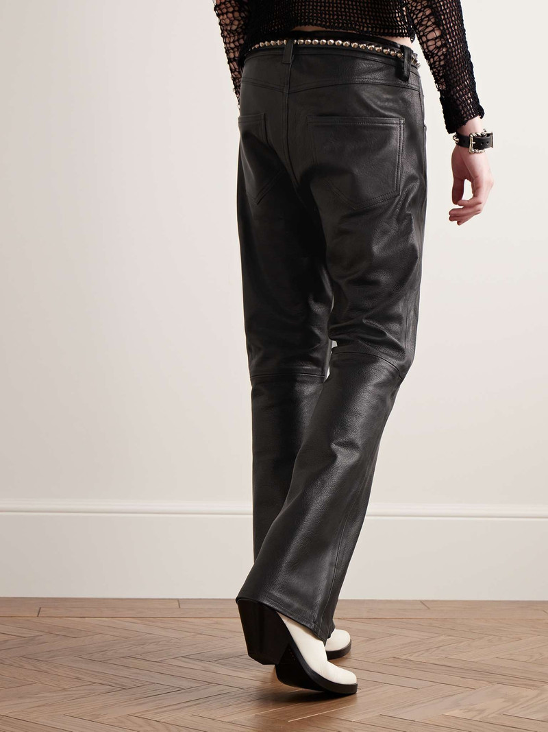Straight-Leg Textured-Leather Trousers 4