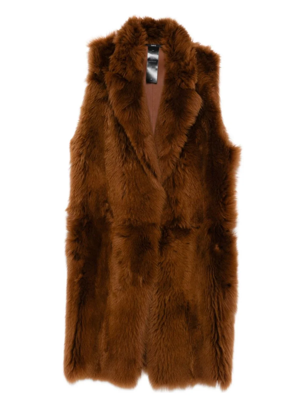 sleeveless brushed waistcoat - 1