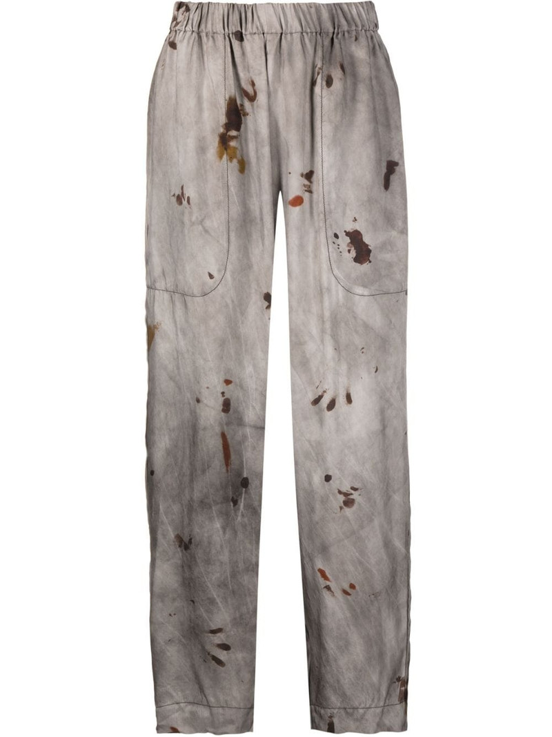 graphic-print elasticated-waist 바지 1