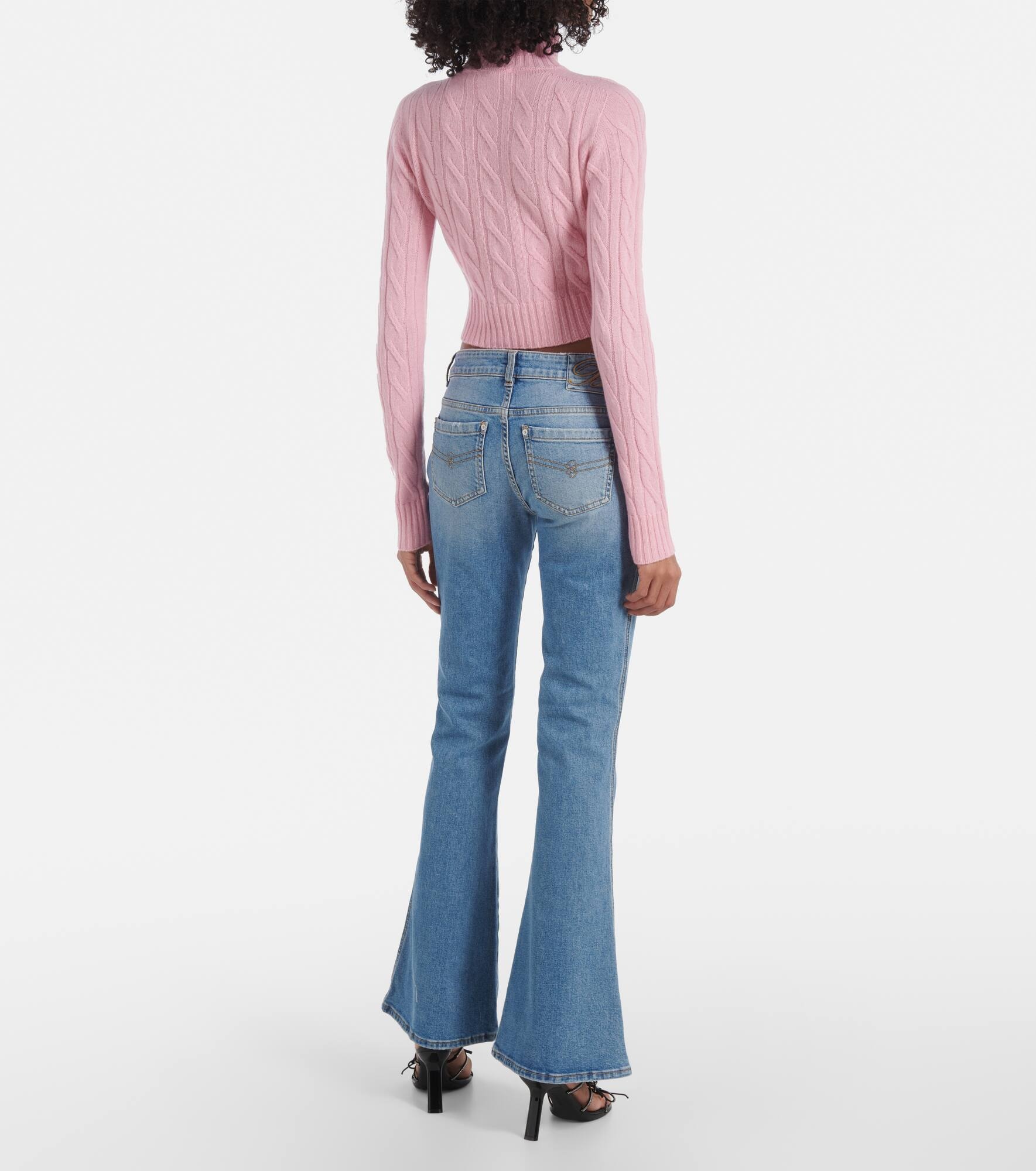 Logo cropped wool and cashmere sweater - 3