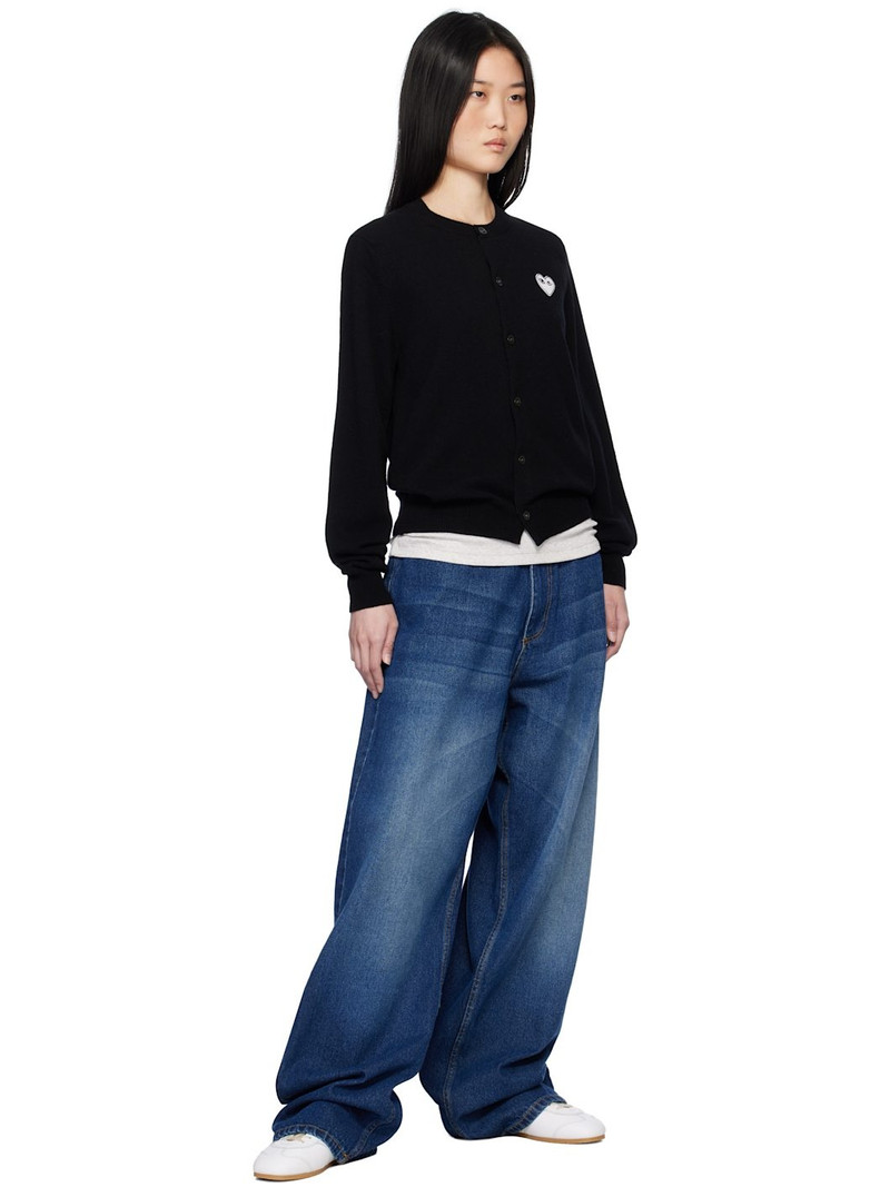 Comme des Garçons PLAY Black White Heart Cardigan outlook