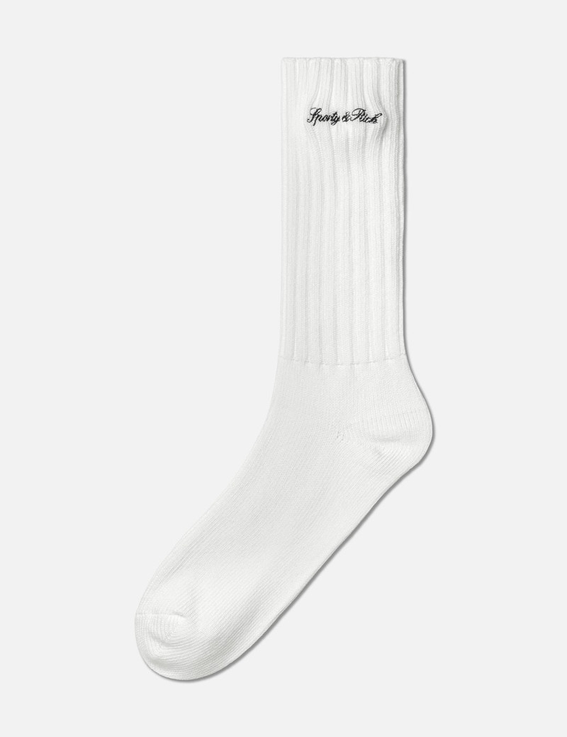 Sporty & Rich SIGNATURE LOGO RIB SOCKS outlook