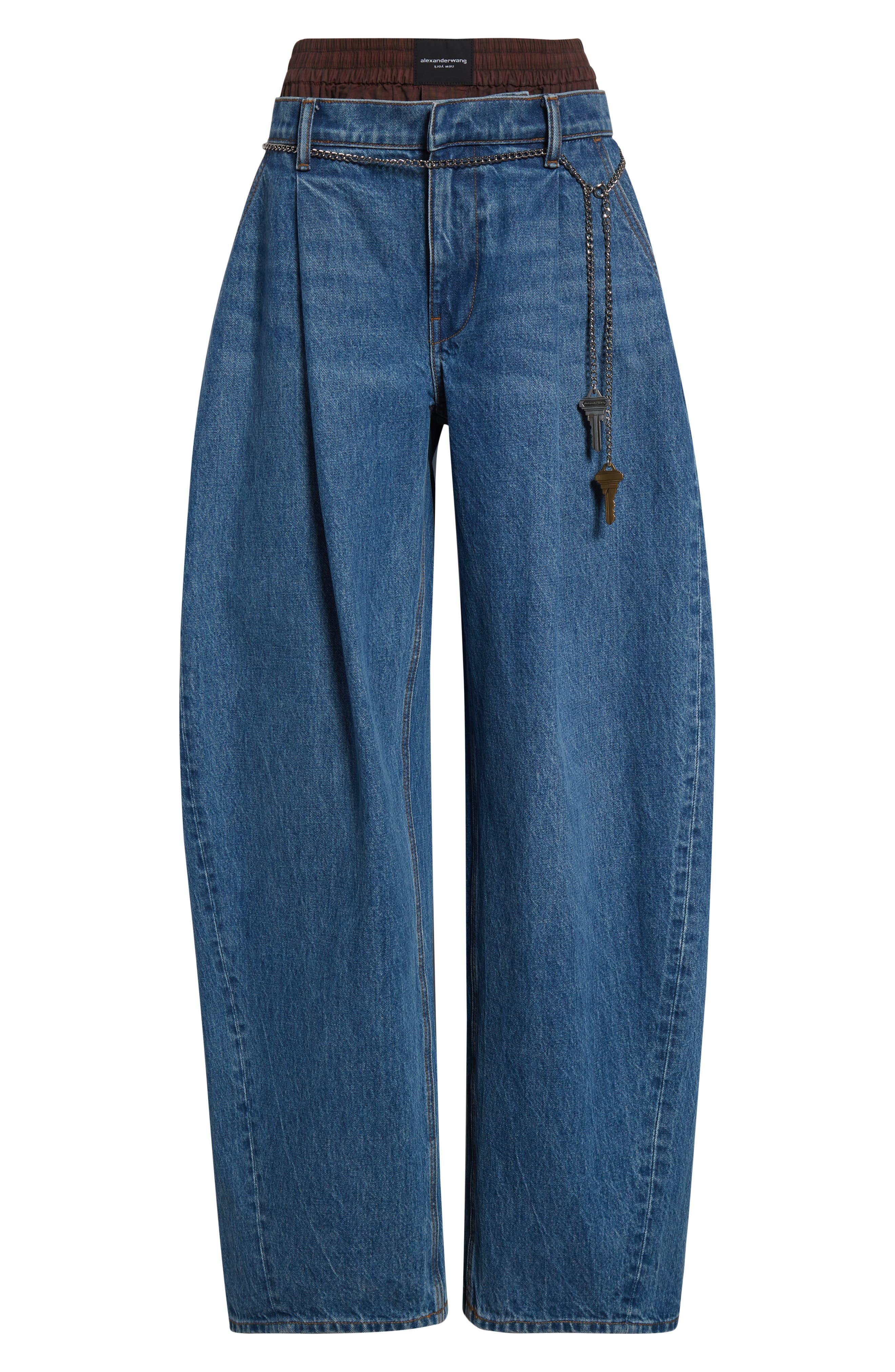 Alexander Wang Pre-Style Brief Waistband Denim Balloon Leg Jeans in Deep Blue at Nordstrom - 6