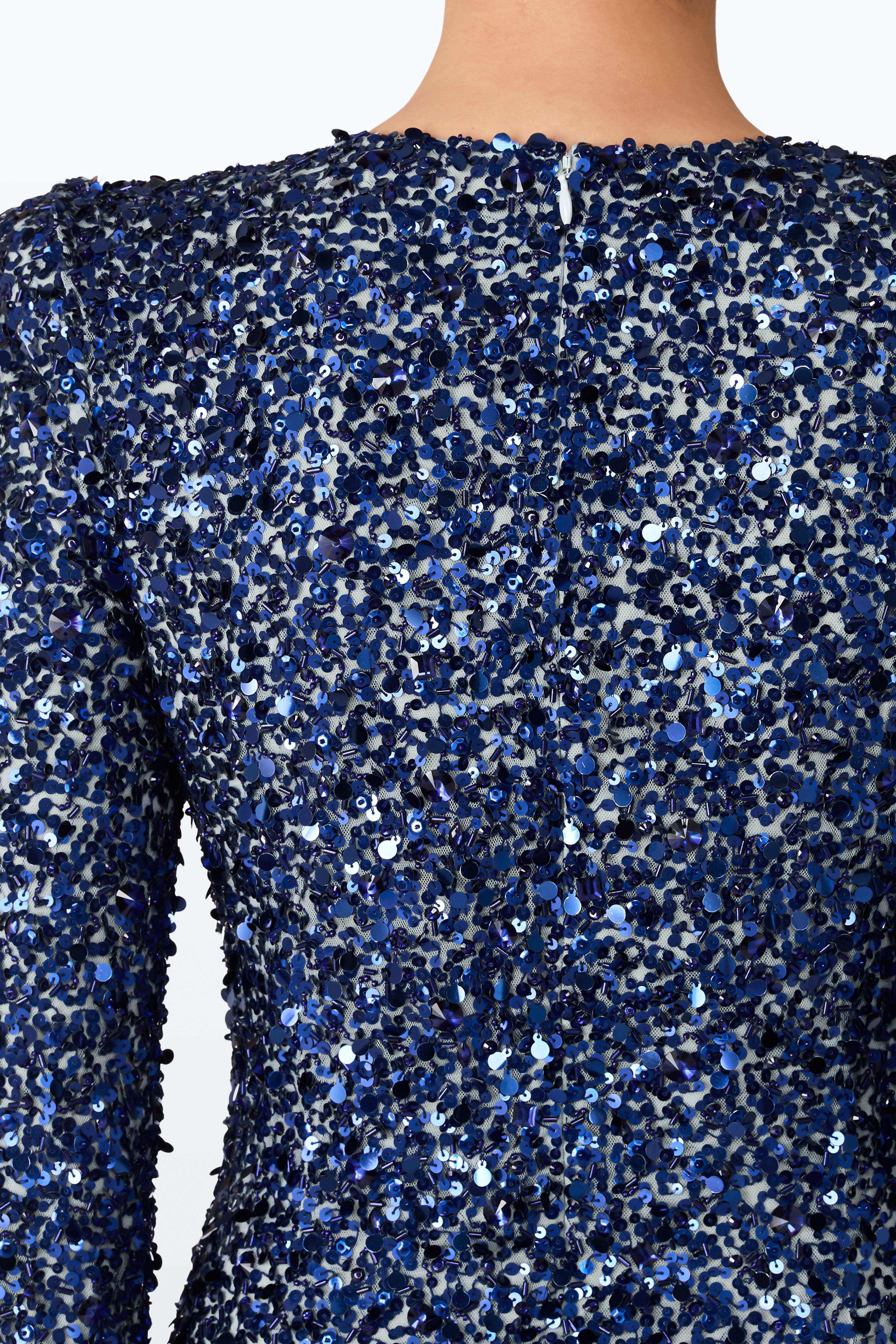 Jenny Packham Marie Maxi Dress in Delta Blue at Nordstrom - 5