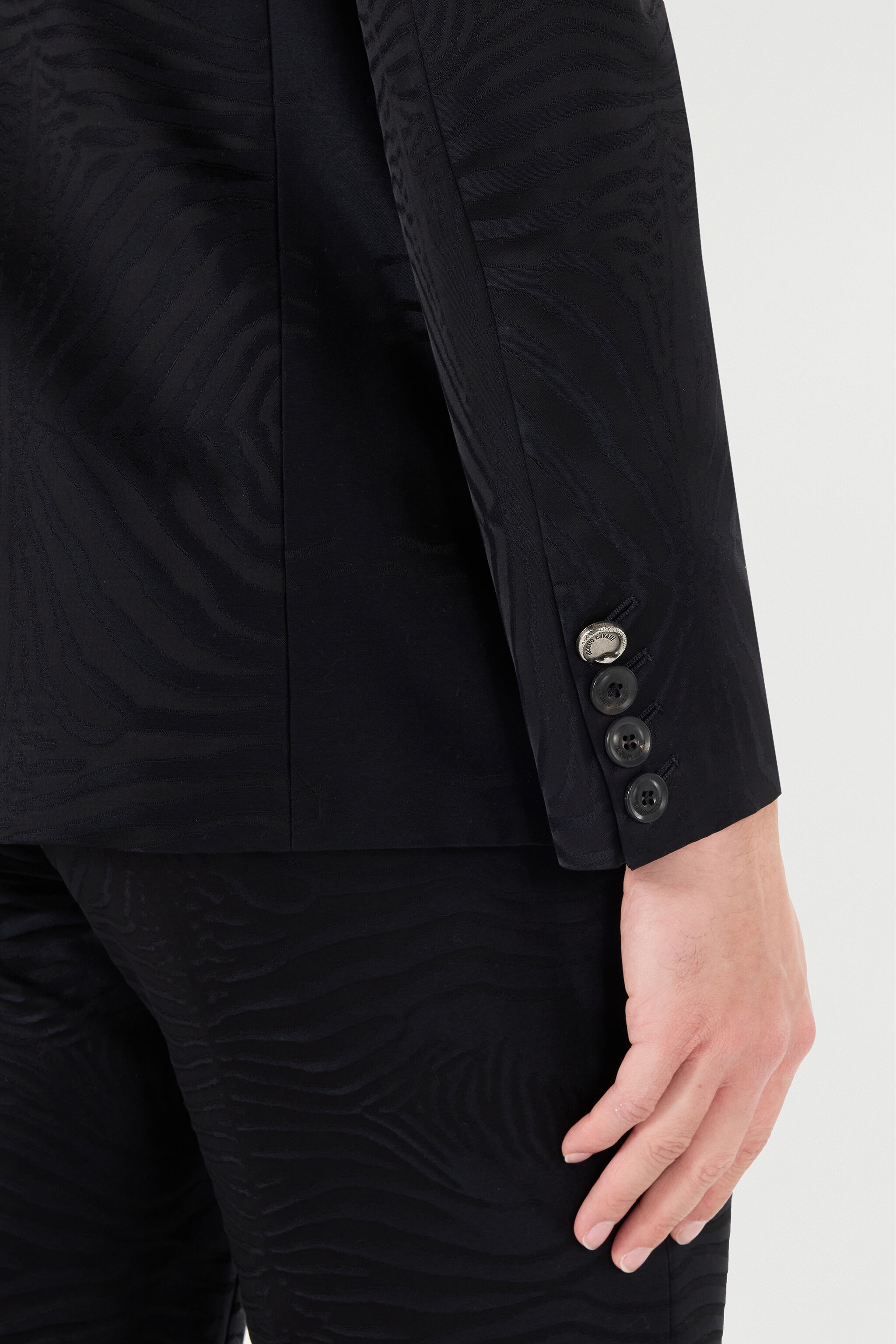 Blazer With Solid-Color Tiger Skin Design - 7