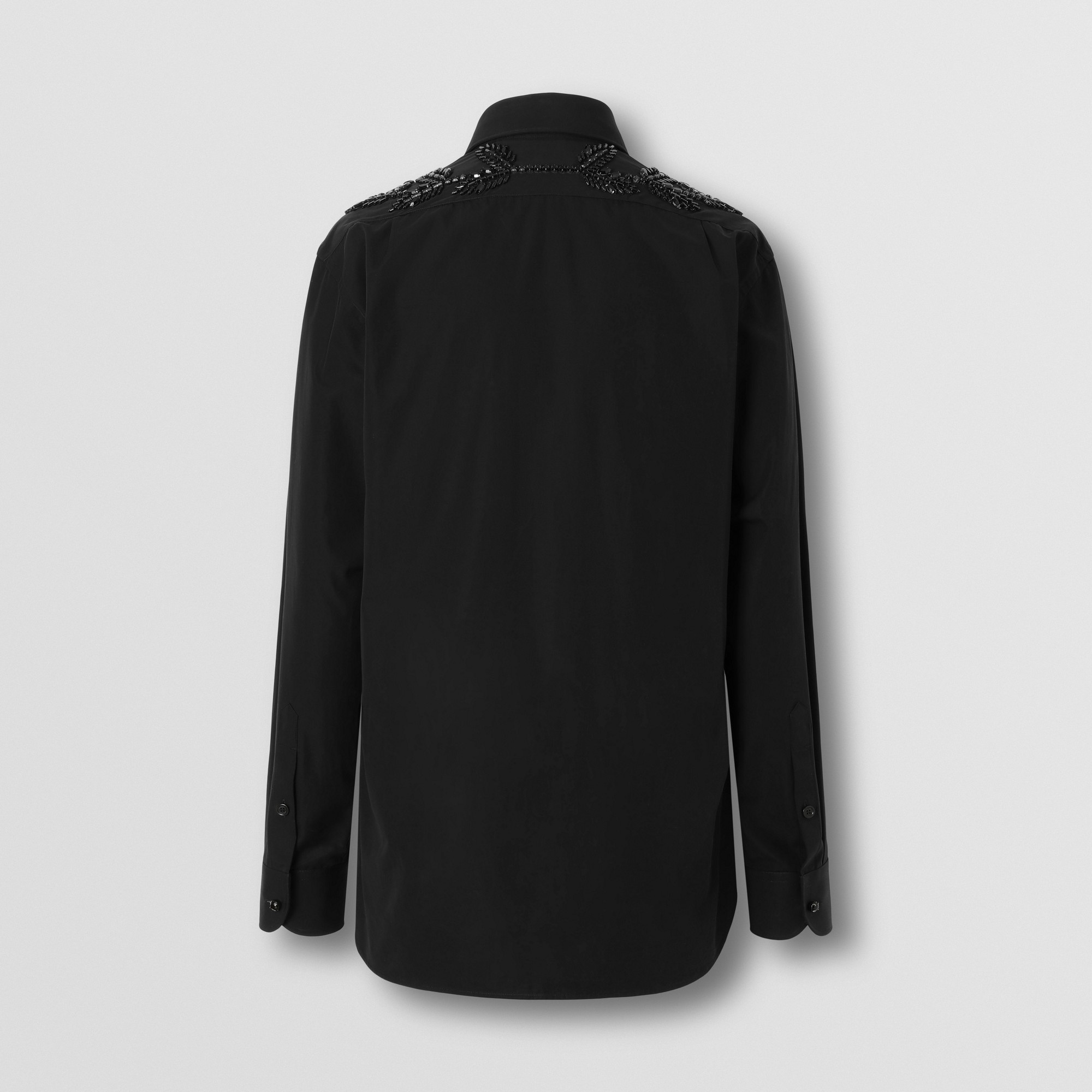 Slim Fit Crystal Oak Leaf Cotton Shirt - 7
