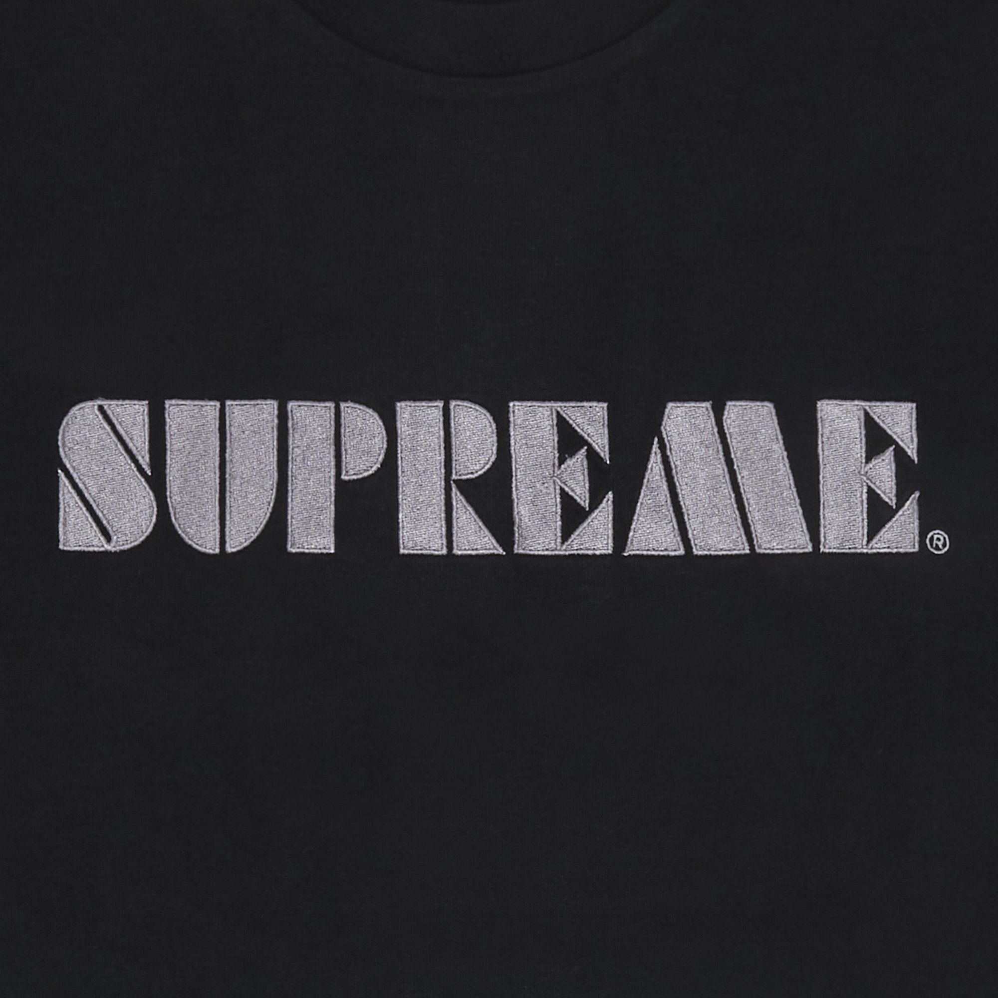 Supreme Stencil Embroidered Short-Sleeve Top 'Black' - 2