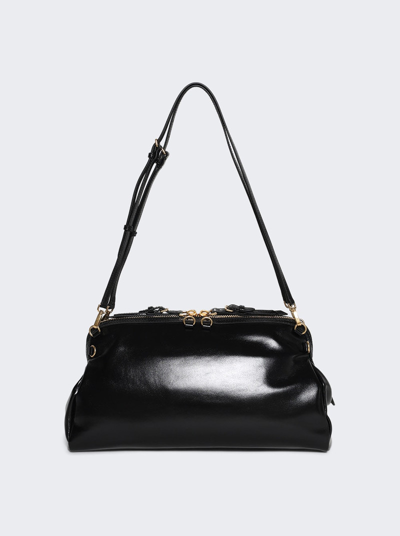 Glossy Soft Pouch Bag Black 3