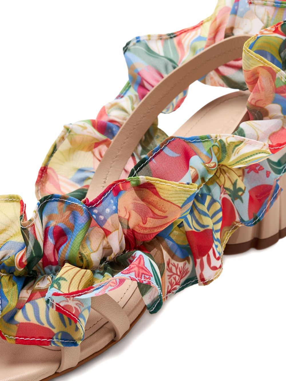 65mm Ocean View Monstera heeled sandals - 3