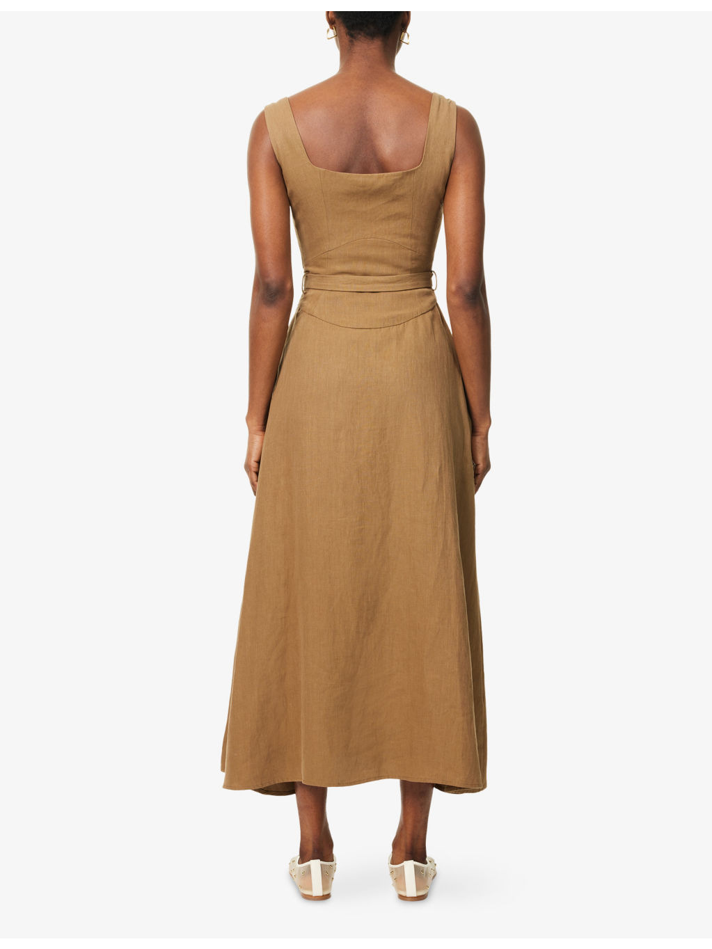 Subu Belted Linen Midi Dress - 4