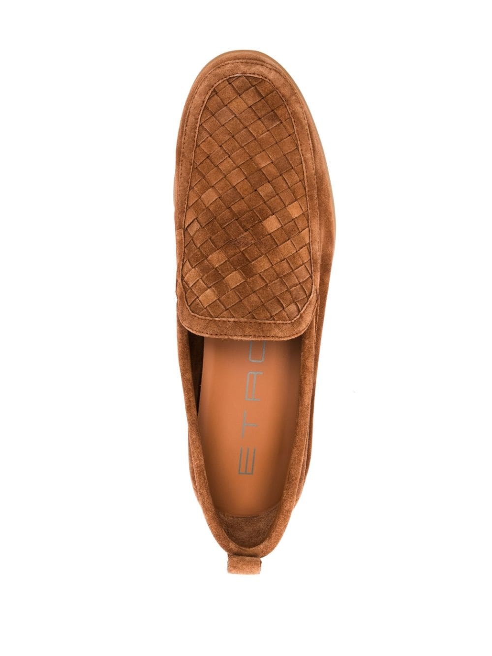 interwoven-panel leather loafers - 4
